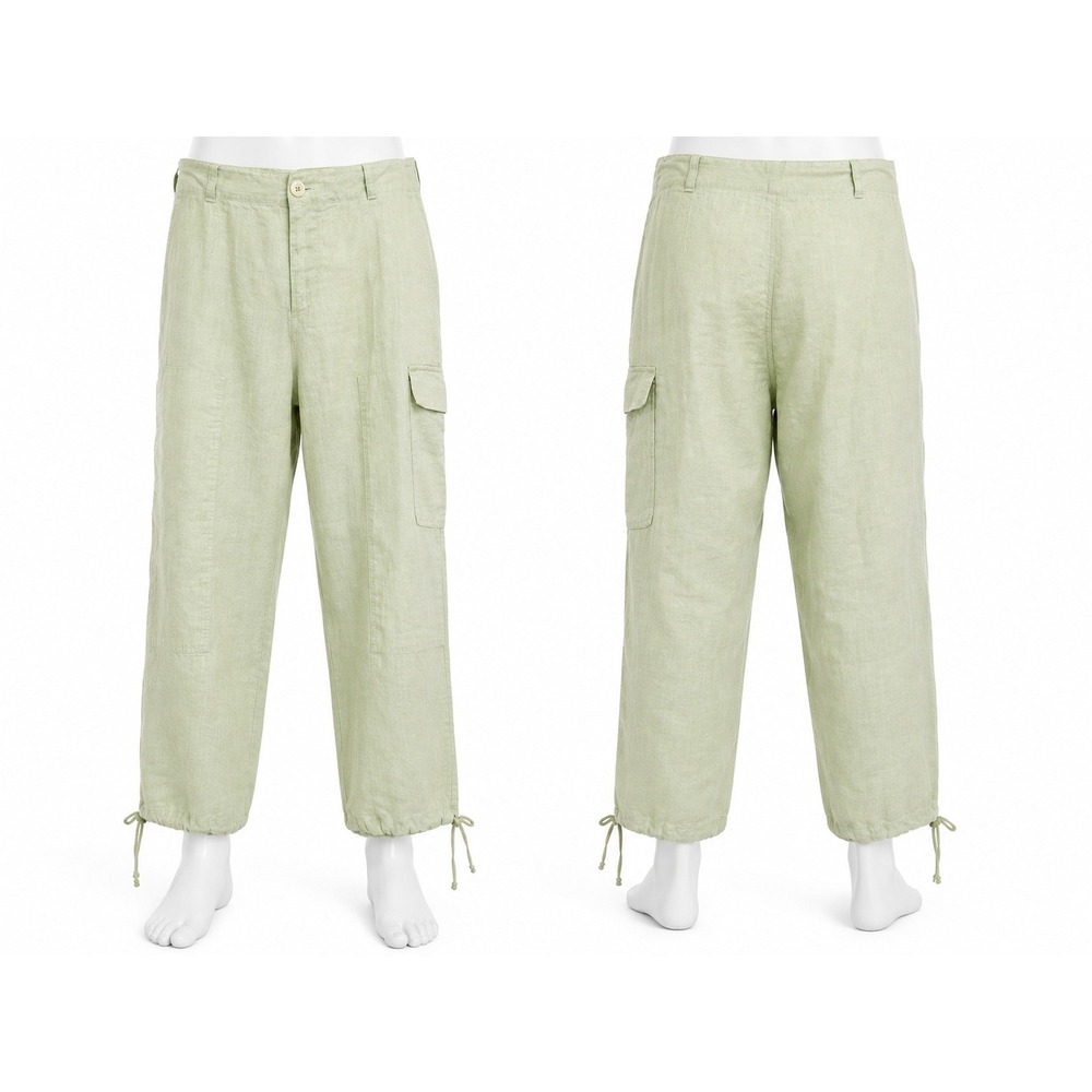 Lauren Ralph Lauren Linen Cargo Capri Pants Green Size Unknown 37W Drawstring